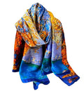 Acotavie Scarfs for Women Dressy Fashion Scarves Long Floral Pattern Scarf Lightweight Sunscreen Shawls - color: C028