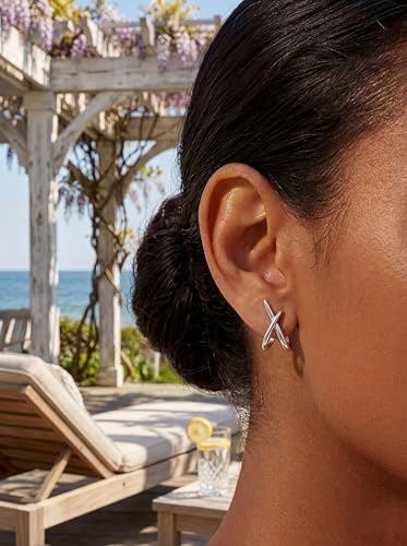 Gold Earrings for Women Trendy,14K Gold Stud Earrings Dainty Earrings Simple Minimalist Gold Earrings Hypoallergenic Earring for Women Gifts - color: Sloane & Silver