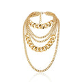 CSIYANJRY99 Chunky Gold Necklaces for Women,Multilayer Punk 80s Hip Hop Necklace,Layered Cuban Link Chain Statement Necklace 90s Freaknik Outfit Accessories for Women - color: Gold