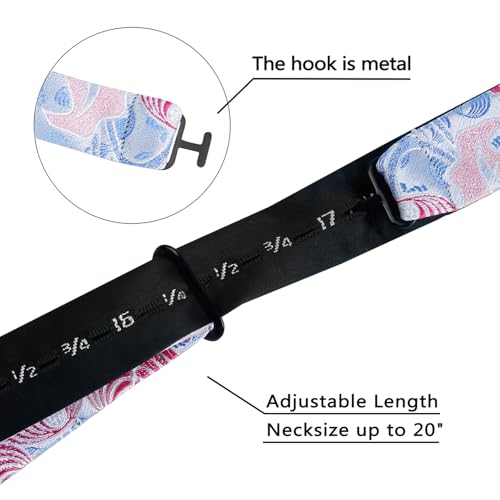 Alizeal Mens 2pcs Classic Floral Pattern Self-tied Bow Tie and Handkerchief Set - color: 035-silver+blue
