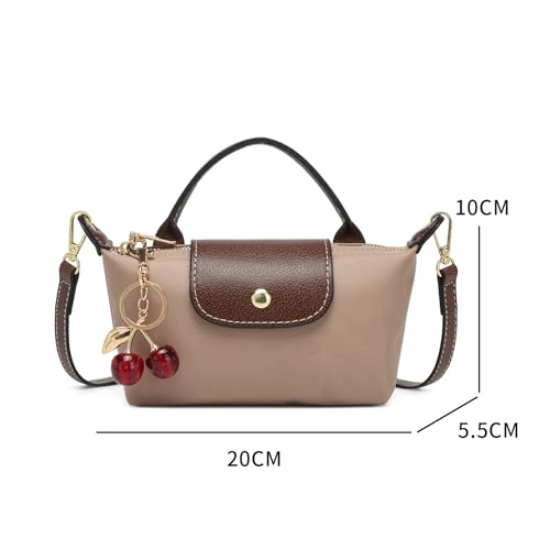 Dreubea Womens Chic Mini Bag Convertible Crossbody & Top-Handle Handbag for Everyday Elegance - color: Khaki