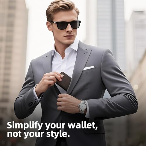 RUNBOX Wallet for Men -Slim Rfid Leather Mens Bifold Novelty Wallets 2 ID Window With Gift Box Men's Accessories | Slim - color: CH DARK BROWN