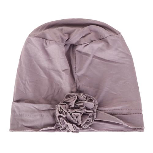 Headwrap Turbans for Women - Twist Soft Floral Solid Caps Pre Tied Chemo Beanies Headwear Hat for Cancer - color: Purple