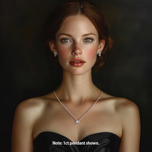 Moissanite 0.5-3ct Necklaces 18K White Gold Plated 925 Sterling Silver Bezel Set Round Cut D Color VVS1 Lab Created Diamond Solitaire Pendant Necklace for Women Men GRA Certified - style: Bezel Set Round Cut