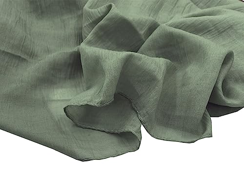woogwin Women's Cotton Scarves Lady Light Soft Fashion Solid Scarf Wrap Shawl - color: New Armygreen