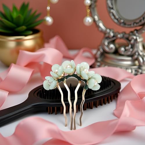 Vintage Style U Shaped Hair Clip, Hair Bun Fork Sticks Side Comb, 4 Prong Accessory