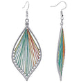 Earrings for Women Colorful Layered Leaf Earrings Bohemian Dangle Drop Tassel Silver Earrings Women Gifts - style: leaf earrings