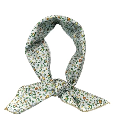 Shanlin Unisex Floral Cotton Square Scarf Bandanas 22x22 inch - color: Vine-yellowgreen