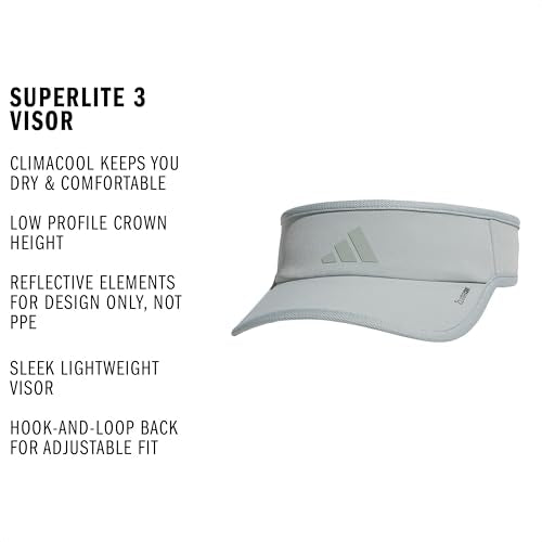 adidas Women's Superlite Visor – Lightweight Moisture-Wicking Running Tennis Hat - color: Wonder Sage Green/3