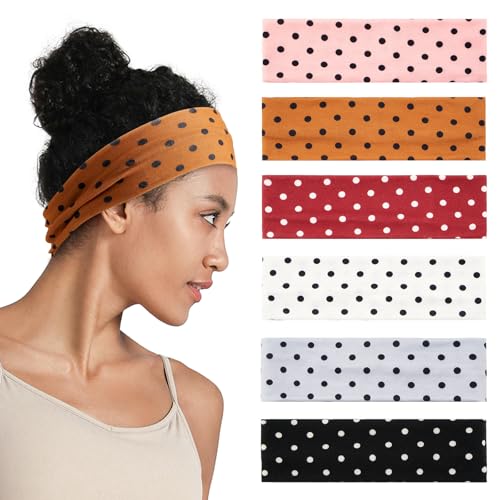QIUTIMIY Headbands for Women Non Slip - 6 Pack Soft Stretchy Hair Bands for Women’s Hair – Fashion Sports Headbands for Yoga, Workout, Running, Gym, Daily Wear（Style 18） - color: Style 18