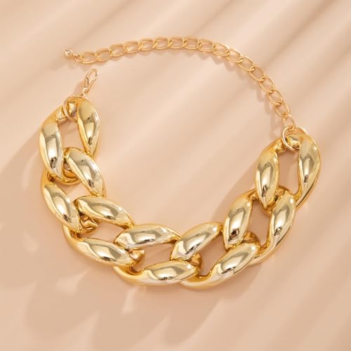 choice of all Chunky Gold Necklace Statement Necklace for Women Punk Chain Thick Gold Choker Jewelry Trendy Birthday Gifts - color: A:gold chunky necklace
