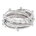 VIBILIA Boho Leather Wrap Bracelets for Women Multi-Layer Bracelets with Strong Clasp Jewelry for Women - color: 07-Beads-Silver