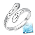 I Am the Storm Sterling Silver Ring for Women Adjustable Open Thumb Ring Inspirational Jewelry - color: I am the storm
