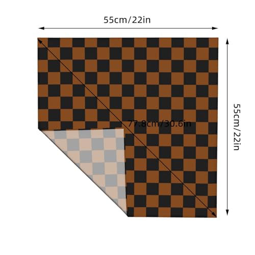 Head Scarf Hair Neck Scarves for Women Fashion Silk Satin Purse Bag Scarfs Handbags Bandana Neckerchief - color: Black Brown Coffee Checkered