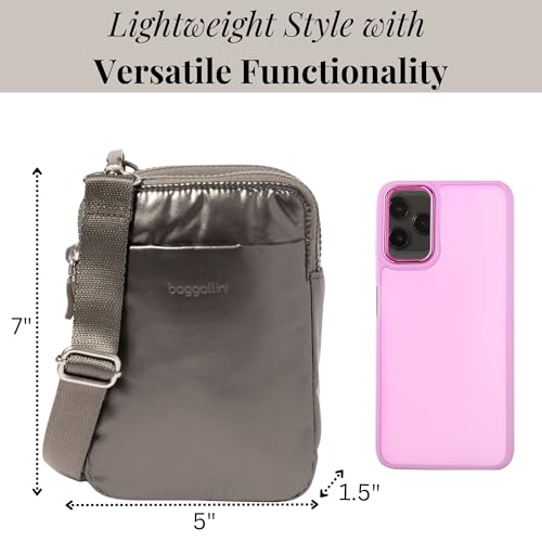 Baggallini Women's Modern Take Two Rfid Crossbody - color: Gunmetal Puff