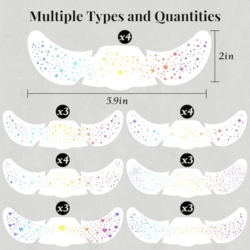 24pcs Glitter Freckles Makeup Patches-Holographic-Face Glitter Speckles, Sparkle Speckles Patches for Women, Cute Sparkling Fake Freckles, Glitter Freckles Face Tattoo, Musical Festival Accessories - color: 24Pack-Holographic