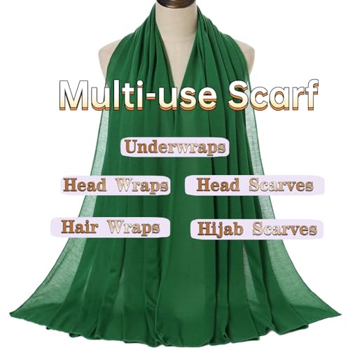 Head Wraps for Black Women, Breathable Headwrap Soft Long Hair Wraps Wide Headscarves for Locs Braids - color: Bright Green