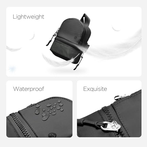 Babysun Mini Backpack Keychain Wristlet Pouch Small Change Coin Purse Cute Zipper Wallet With 3 RFID Card Slots For Women/Men Airpods Cosmetics - color: Black