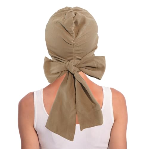 XYIYI Chemo Headwear for Womens Cancer Patients, Head Scarf Chemotherapy Headwraps Hat - color: Khaki
