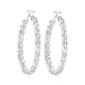PABBEU Sterling Silver Hoop Earrings,Hypoallergenic Twisted Silver Hoops Earrings for Women Lightweight SilverHoop Earring with Cubic Zirconia (15/20/25/30MM) - color: Silver 2