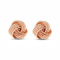 LeCalla Sterling Silver Love Knot Stud Earrings - Lightweight Italian Design Twisted Earrings for Women - color: Rose-Gold Knot