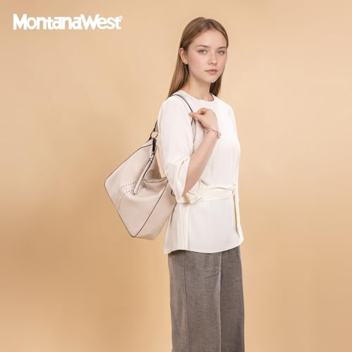 Montana West Hobo Bag for Women Crossbody Purse and Handbags Ladies Chic Shoulder Bags - color: Nude