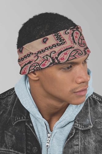 Motique Accessories Two Tone Paisley Bandana - Set of 3 - color: Tan