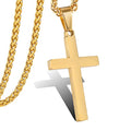 P. BLAKE Cross Necklace for Men Boys- Stainless Steel Cross Pendant with 16-24 Inches Chain Christian Religious Jewelry Gifts - size: 18 inches, style: Gold Pendant 1.2*0.7