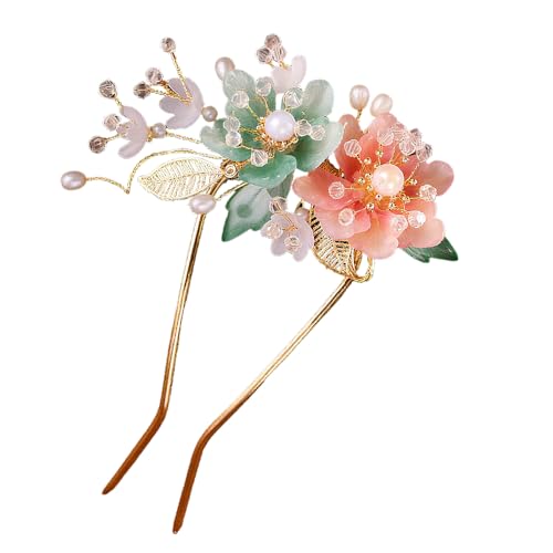 Chinese Hair Sticks for Buns Flower Hair Pins Hanfu Decorative Hair Chopstick