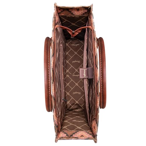 Wrangler Aztec Tote Bag for Women Boho Shoulder Purses and Handbags - color: Angel Diamond Oakwood