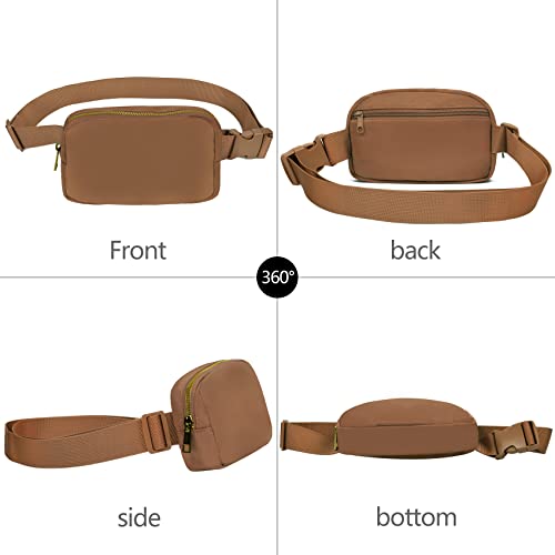 VOROLO Fanny Pack For Women And Men Crossbody Bag Belt Bag with Adjustable Strap Graduation Gifts Brown - color: Brown, style: 1 Pack Fanny Pack