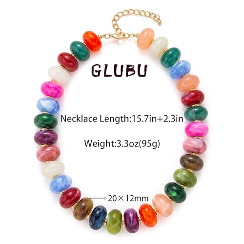 Chunky Beaded Starfish Shell Necklace for Women Colorful Boho Summer Chain Choker Beach Necklace with Acrylic Beads Trendy Chunky Jewelry Gifts - color: XL008A