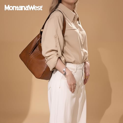Montana West Hobo Bag for Women Crossbody Purse and Handbags Ladies Chic Shoulder Bags - color: Brown