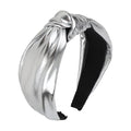 YISSION Silver Knotted Headband Wide Headbands for Women No Slip Fashion Head Band Top Knot Hairband Hair Accessories for Women - color: Silver