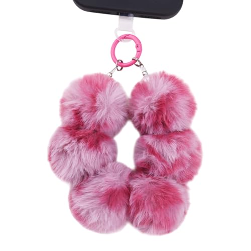Leopard Faux Fur Keychain for Purse Charms for Handbags Leopard Plush Key Chain for Car Keys - color: Color 13