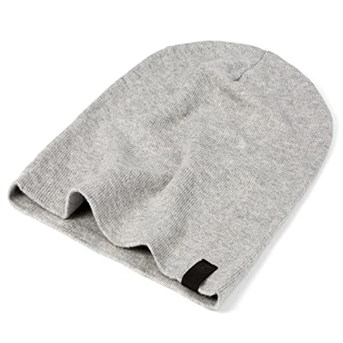 Revony Chemo Beanie Cap - Soft and Skin Friendly - 100% Cotton - color: Light Heather Grey