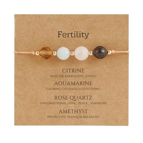 Empath Anxiety Calming Protection Bracelets Gifts for Her, Natural Healing Natural Stone Beaded Bracelet Healing Bracelets Jewelry for Women - color: Fertility