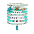 Fuqimanman2020 Boho Western Cowgirl Howdy Stackable Beaded Bracelet Set for Women Western Country Hat Boot Charms Polymer Clay Beads Bracelets Country Concert Rodeo Jewelry Gift - color: Style 1 Blue