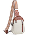 cakang Womens Sling Bag Crossbody Bags for Women Vegan Leather Sling Backpack Daypack Fanny Pack Crossbody Purse Travel - color: 5-white Brown-mini