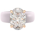 Rinfit Silicone Ring with Stone - Oval Cut Cubic Zirconia Solitaire Engagement Ring for Women - Rubber Wedding Bands - Patented Design - color: Pack D: Orchid Ice / Rose Gold