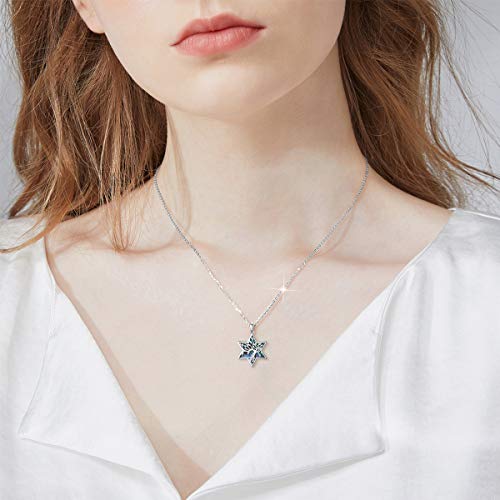 ONEFINITY Tree of Life Necklace 925 Sterling Silver Abalone Shell Celtic Knot Pendant Necklace for Women Jewelry - style: Star of David Tree