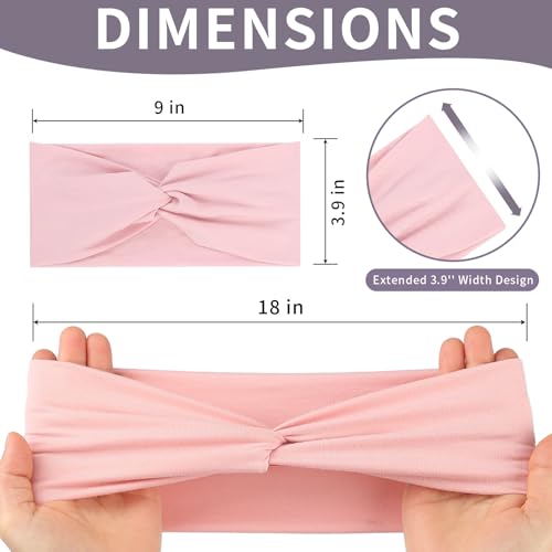 12 Pcs Stretchy Headbands for Women, Absorbed Sport Headband Soft Twist Knotted Hairbands for Daily Life Yoga Workout(Light yellow/Pink/Blue/Green) - color: Light yellow/Pink/Blue/Green
