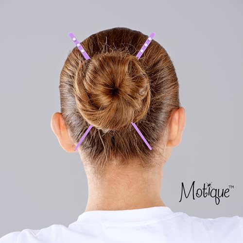Set of 2 Hair Sticks with 3 Diamonds Chopsticks - Purple - color: Purple
