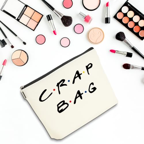 2 PCS Friend Gifts Makeup Bag, Best Friend Birthday Gifts, Funny Friends Theme Cosmetic Bags, Sister Christmas Graduation Friendship Gift for Women Men Best Friends Mom, Black White Travel Organizer - color: Multicolor 0082