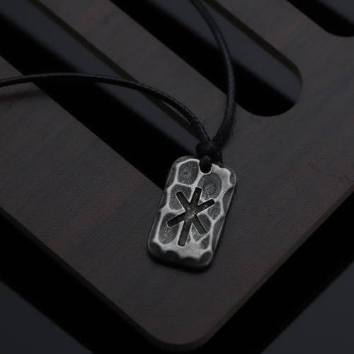 Ankiyabe Stainless Steel Norse Viking Rune Pendant with Adjustable Braided Rope Good Luck/Love/Strenght/Health Viking Symbol Necklace for Men Women - color: STRENGTH