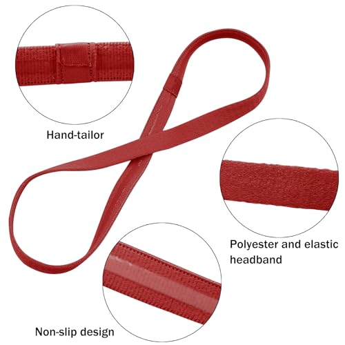 Duufin 20 Pieces Elastic Sport Headbands for Women Men Girls Non Slip Workout Headband Colorful Thin Elastic Headbands, 13 Colors - color: Neutral Color