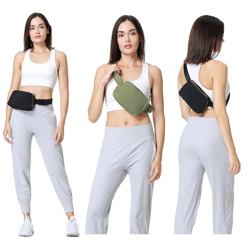 VOROLO Fanny Pack For Women And Men Crossbody Bag Belt Bag with Adjustable Strap Graduation Gifts Khaki Green - color: Khakii Green, style: 1 Pack Fanny Pack