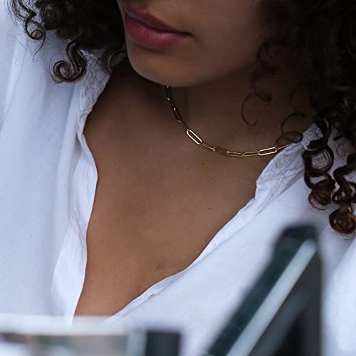 Yoosteel Layered Initial Necklaces for Women Trendy - 14K Gold-Plated Dainty Layering Paperclip Chain Coin Initial Necklace Jewelry Gifts for Women Mom Wife Teen Girls - color: Gold, style: J