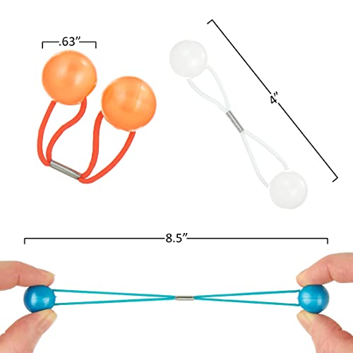 24pc Marble Finish Twin Bead Ponytail Ball Hair Elastics-Girls & Toddlers | Brightly Colored Hair Ties for Girls & Toddlers. Fun Kids Hair Accessories. Colorful Ponytail Balls Cute - color: Glossy