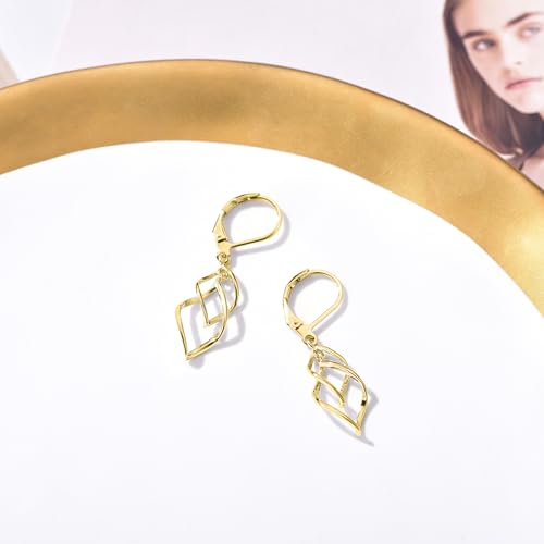 Leverback Earrings Dangle Earrings for Women Dangly Earrings Anniversary Birthday Gifts for Women - style: Double Linear-Gold